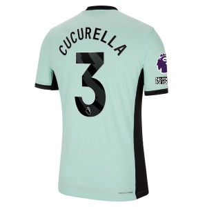 Nike Chelsea Authentic Marc Cucurella Match Vaporknit Third Jersey w/ EPL   No Room For Racism Patches 23/24 (Mint Foam/Black)