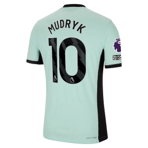Nike Chelsea Authentic Mudryk Match Vaporknit Third Jersey w/ EPL   No Room For Racism Patches 23/24 (Mint Foam/Black)