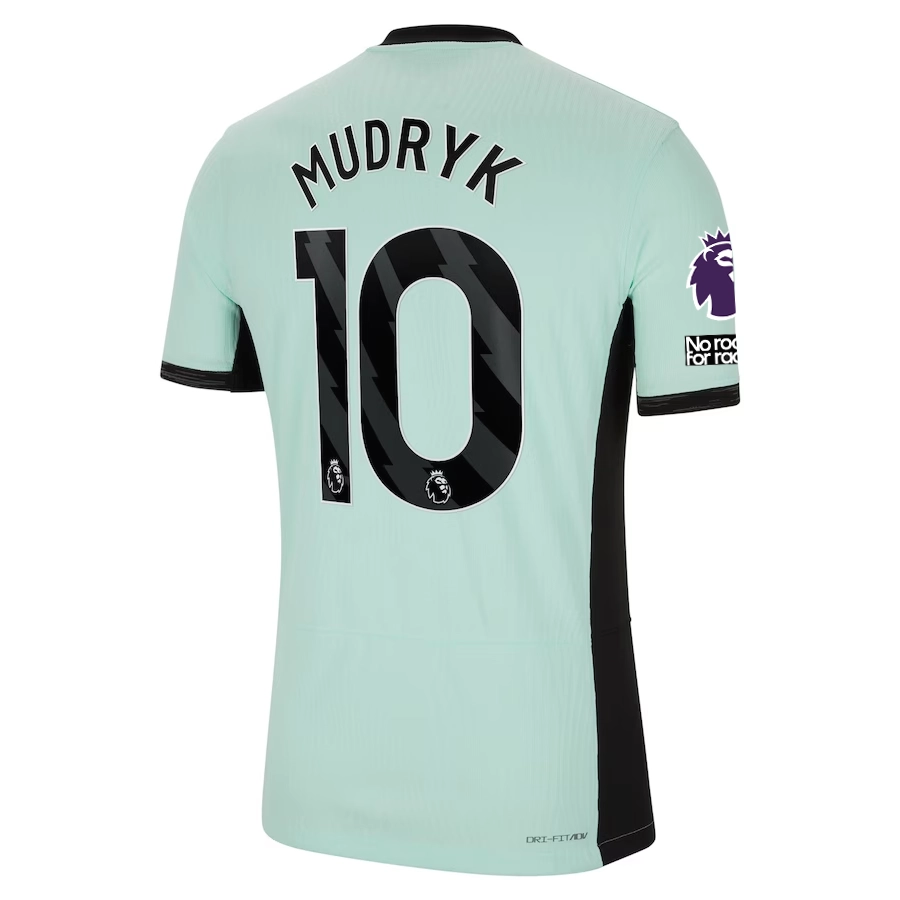 Nike Chelsea Authentic Mudryk Match Vaporknit Third Jersey w/ EPL   No Room For Racism Patches 23/24 (Mint Foam/Black)