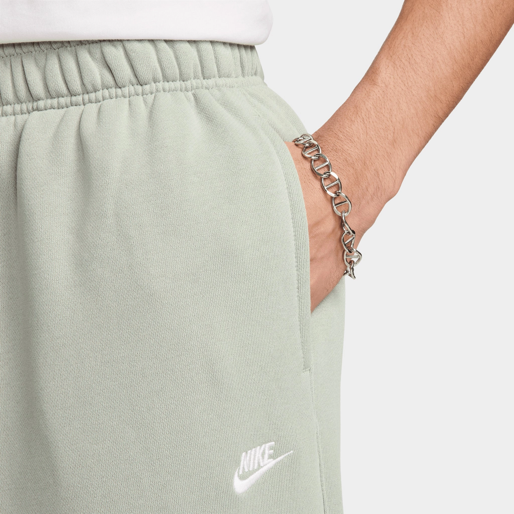 Nike Club Fleece French Terry Oversized Pants Jade Horizon / White