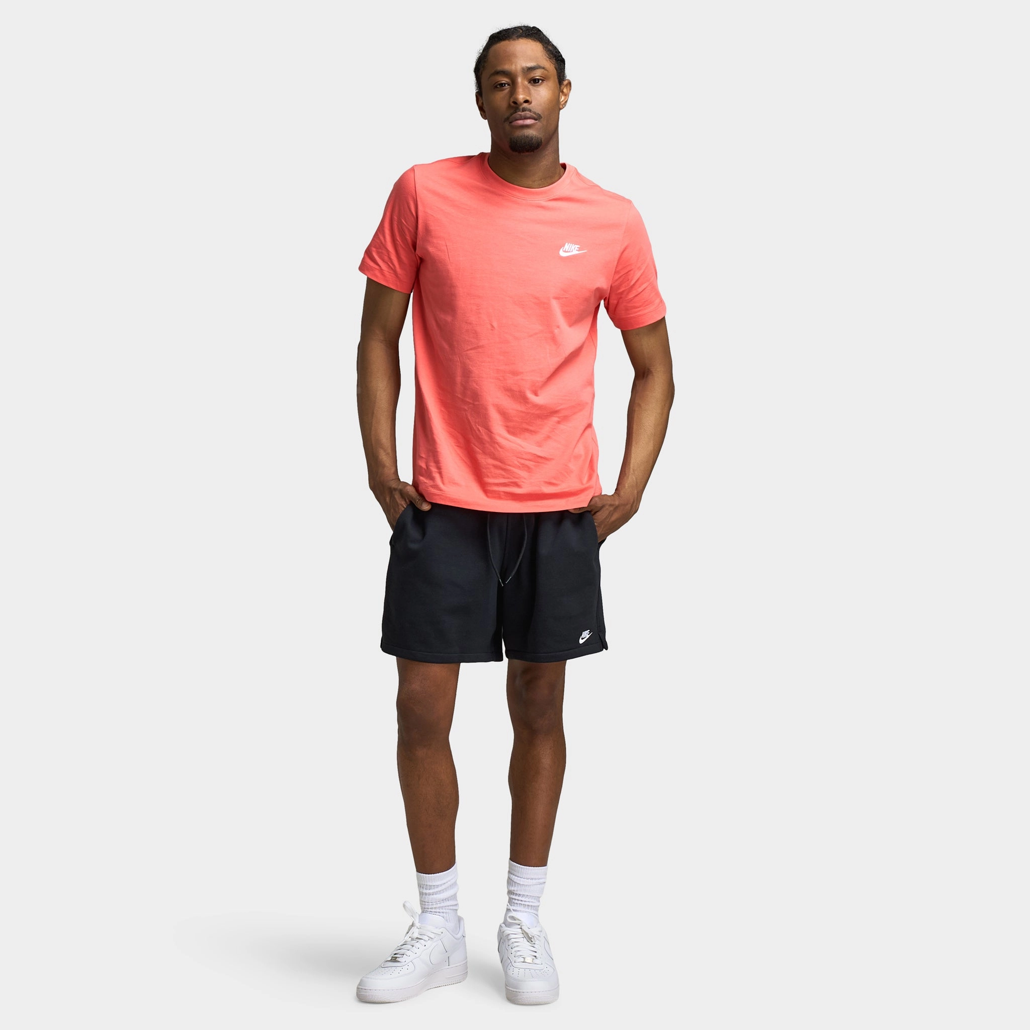 Nike Club French Terry Flow Shorts Black / White