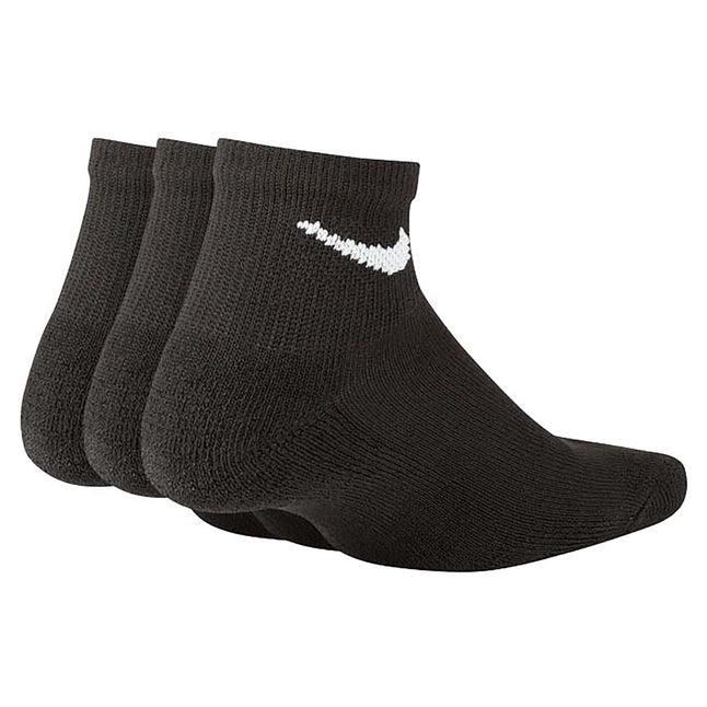 NIKE KID'S CUSHIONS ANKLE 3 PACKS BLACK SOCKS