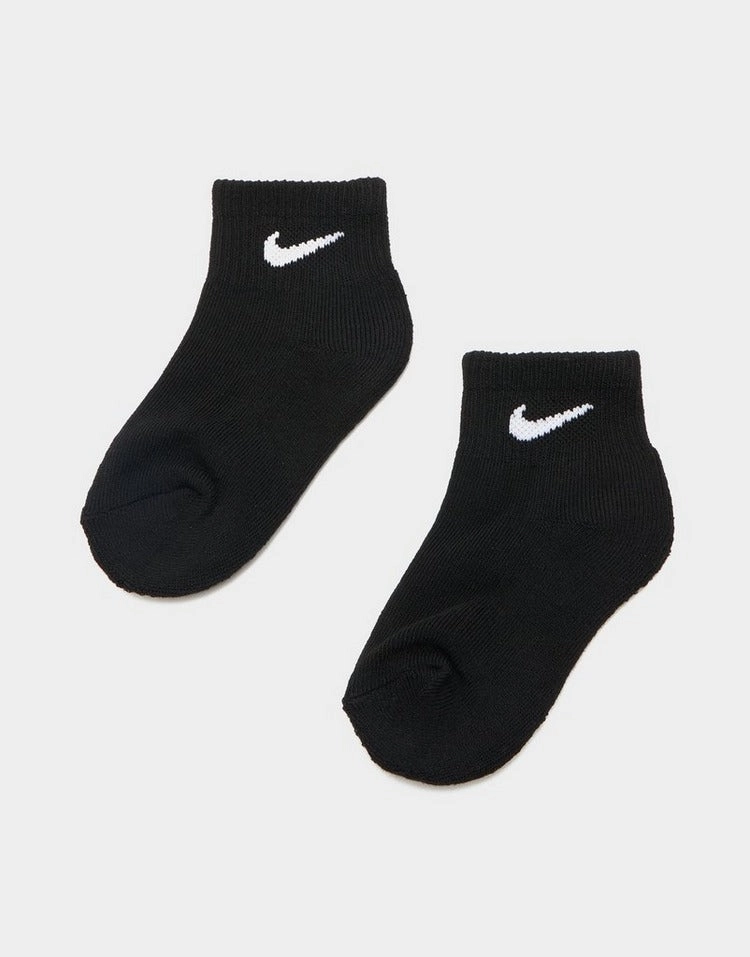 NIKE KID'S CUSHIONS ANKLE 3 PACKS BLACK SOCKS