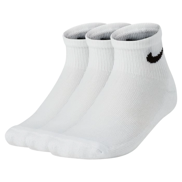 NIKE KID'S CUSHIONS ANKLE 3 PACKS WHITE SOCKS