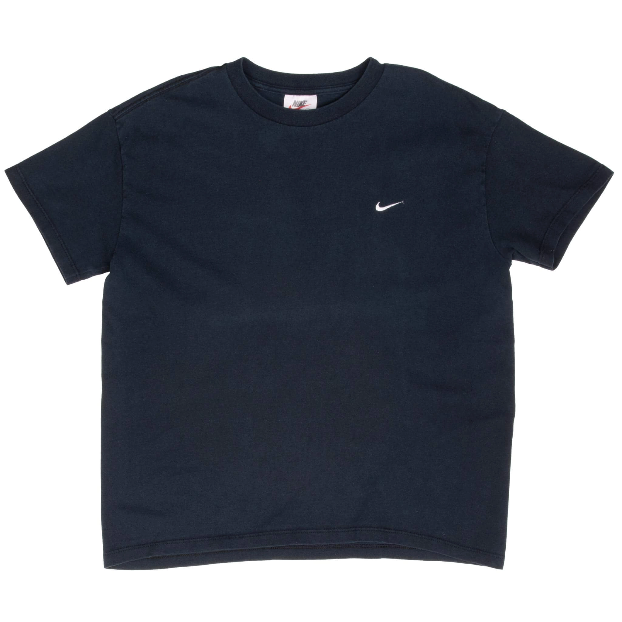 VINTAGE NIKE BLACK CLASSIC SWOOSH TEE SHIRT 1990S LARGE MADE IN USA