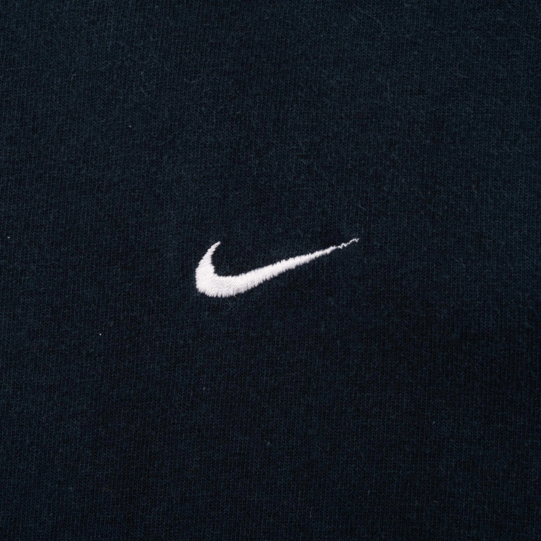 VINTAGE NIKE BLACK CLASSIC SWOOSH TEE SHIRT 1990S LARGE MADE IN USA