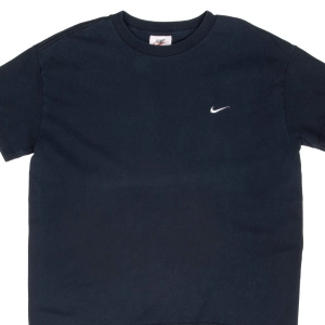 VINTAGE NIKE BLACK CLASSIC SWOOSH TEE SHIRT 1990S LARGE MADE IN USA