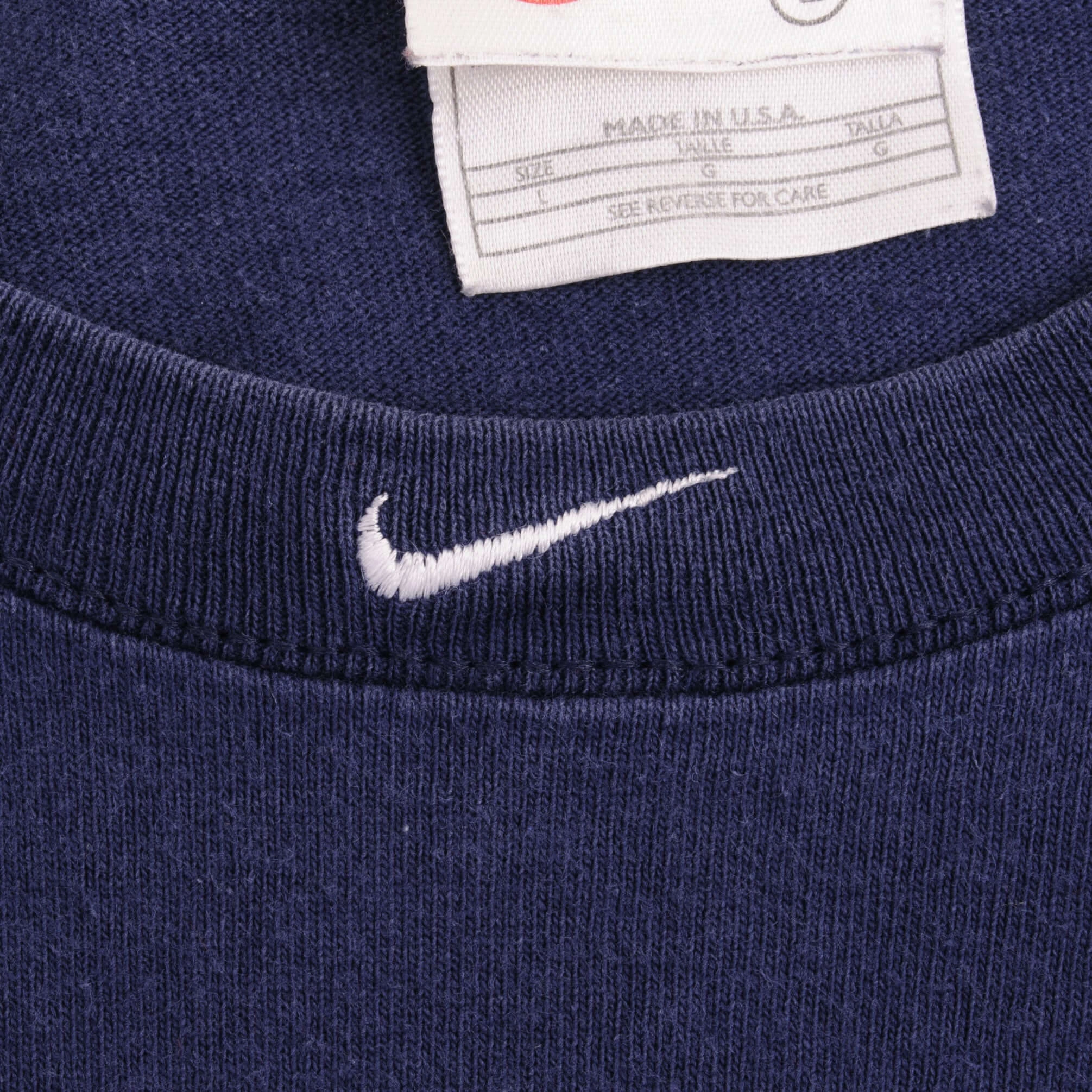VINTAGE NIKE CENTER SWOOSH NAVY BLUE TANK TOP TEE SHIRT 1990S LARGE MADE IN USA