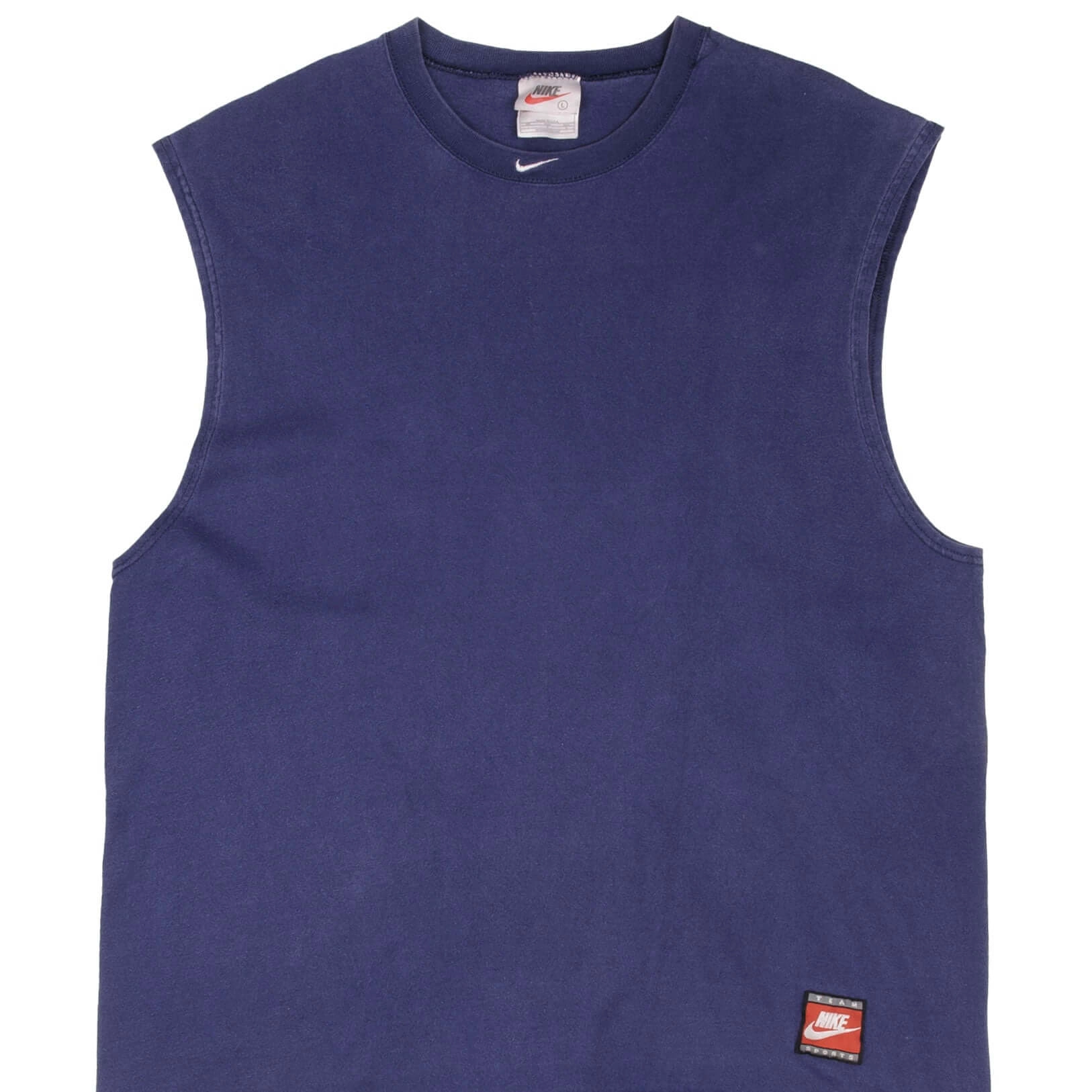 VINTAGE NIKE CENTER SWOOSH NAVY BLUE TANK TOP TEE SHIRT 1990S LARGE MADE IN USA