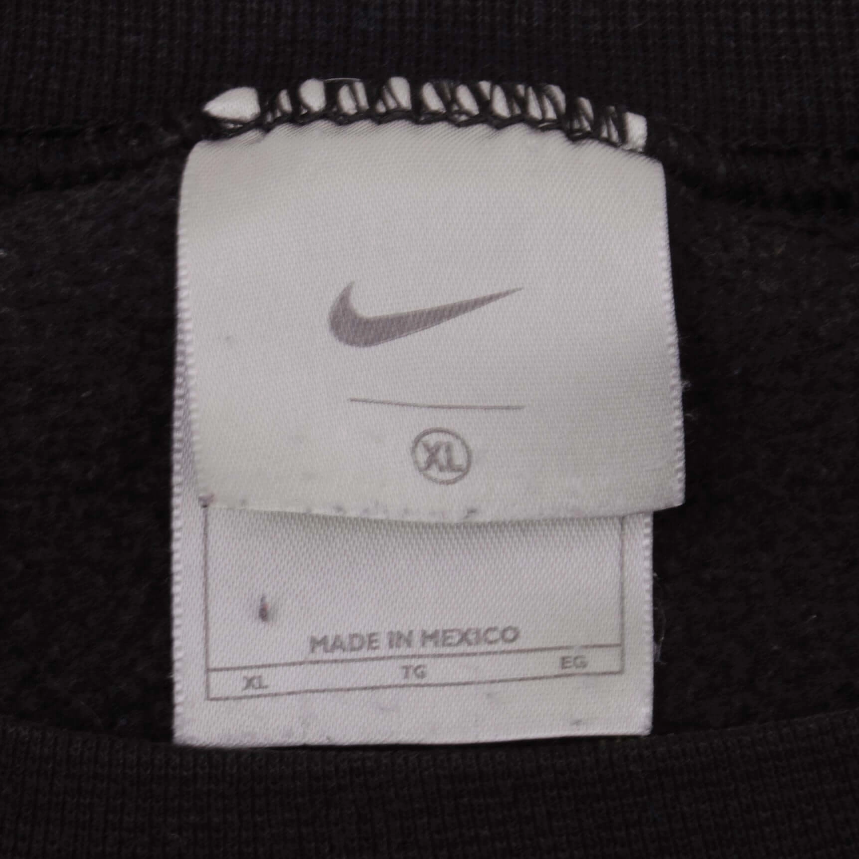 VINTAGE NIKE CLASSIC SWOOSH BLACK SWEATSHIRT 2000S SIZE XL MADE IN USA