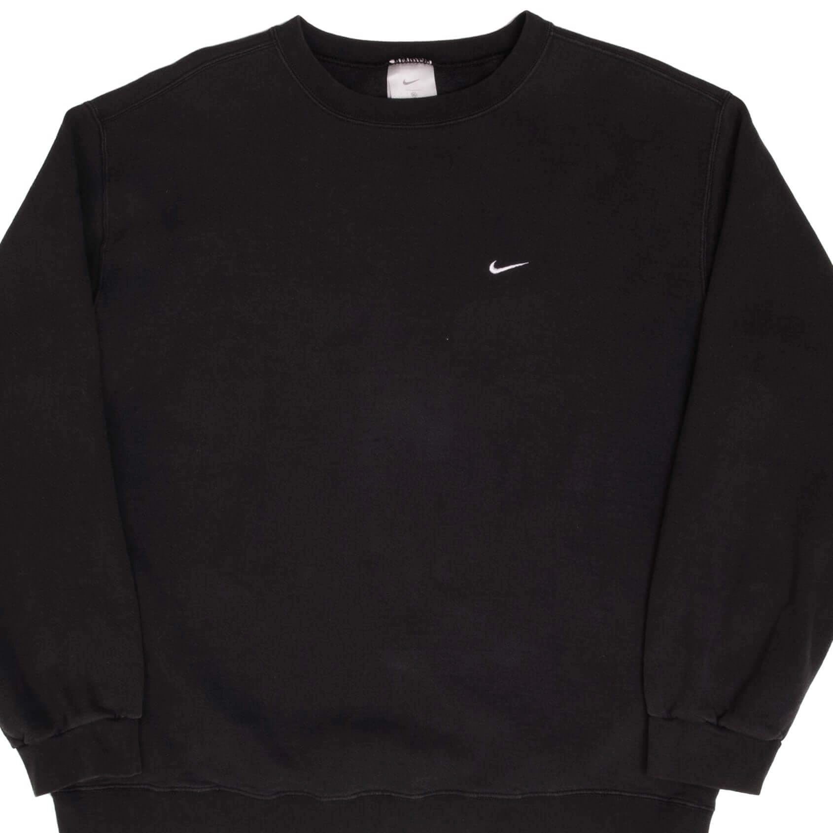 VINTAGE NIKE CLASSIC SWOOSH BLACK SWEATSHIRT 2000S SIZE XL MADE IN USA