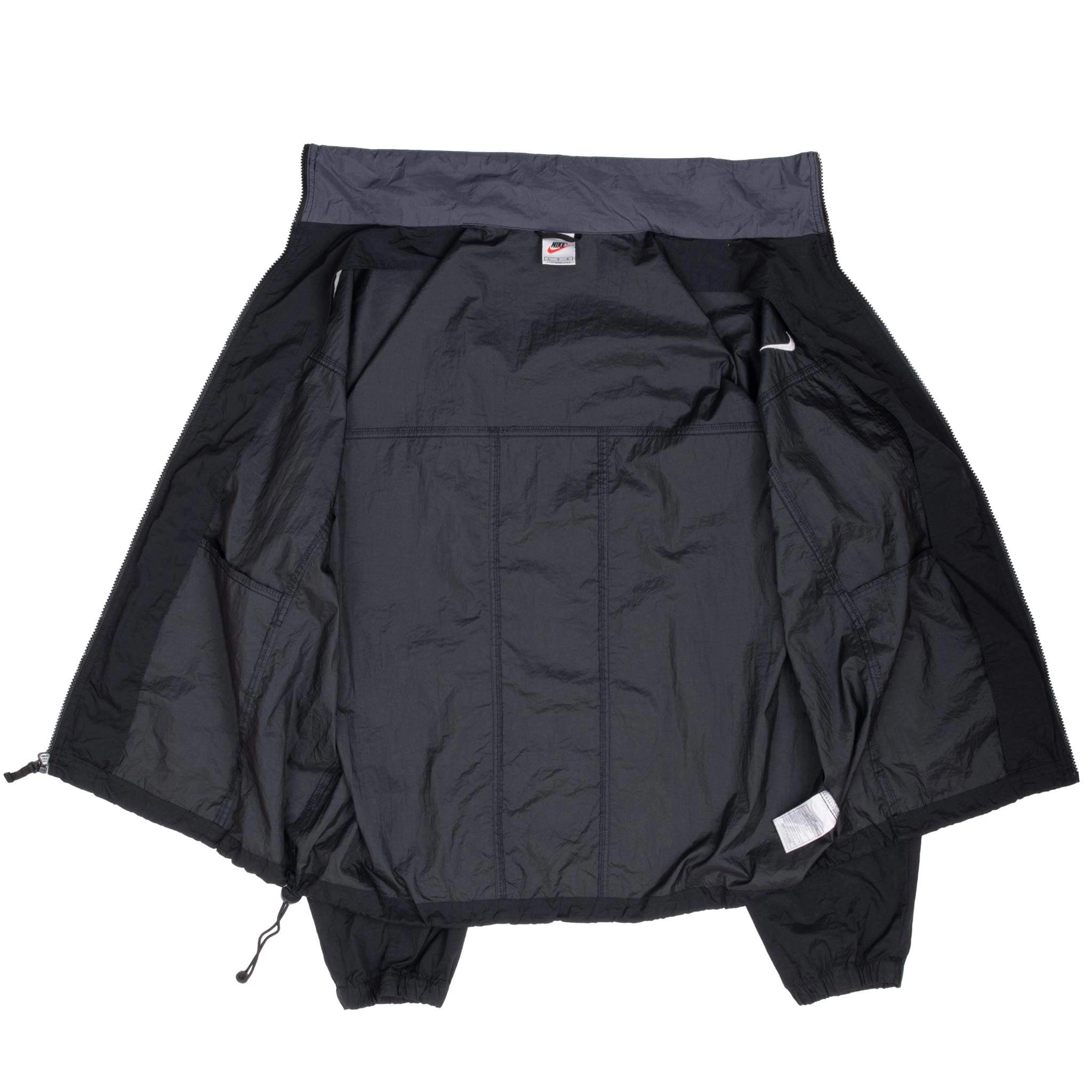 VINTAGE NIKE CLASSIC SWOOSH BLACK WINDBREAKER JACKET 1990S SIZE LARGE