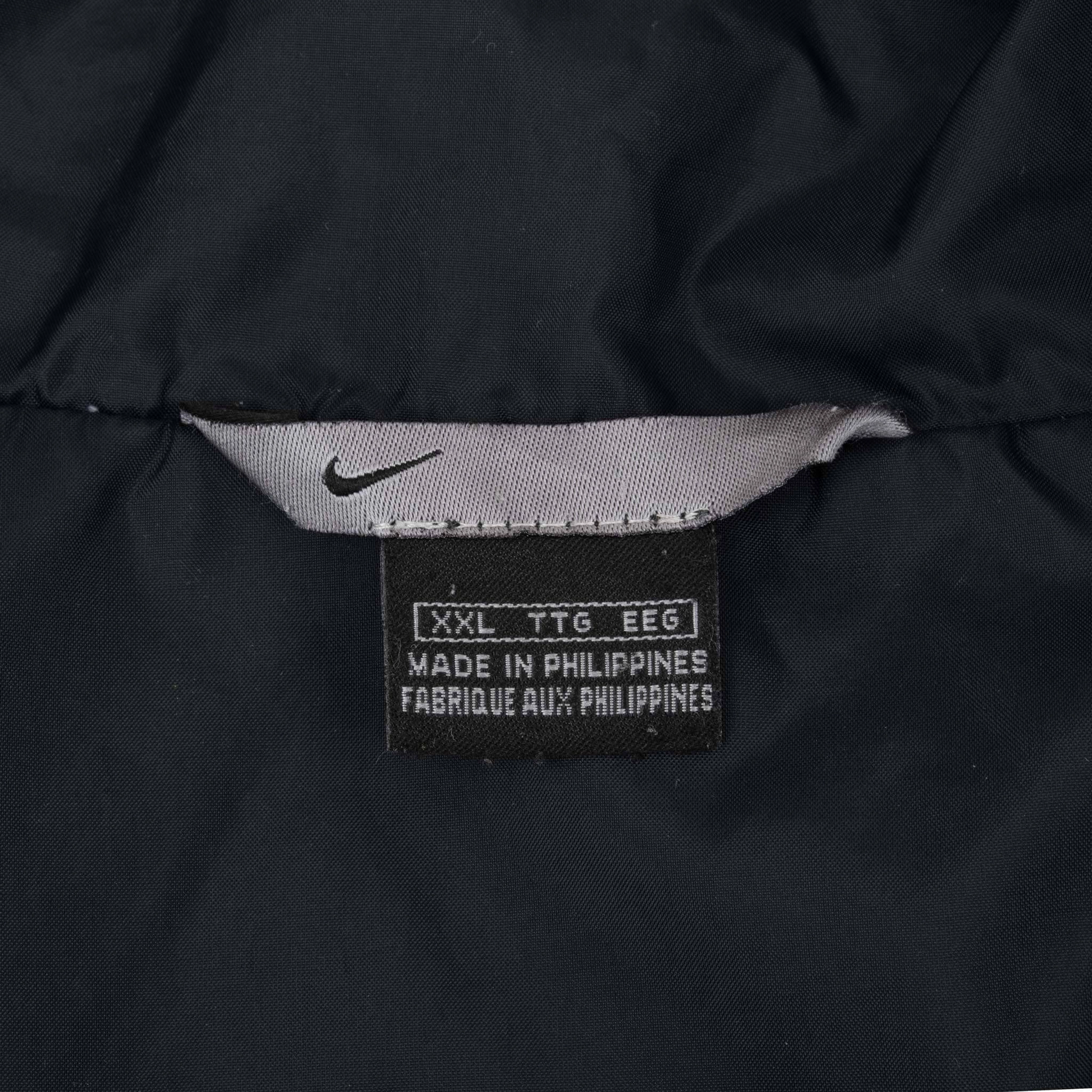 VINTAGE NIKE CLASSIC SWOOSH BLACK WINDBREAKER JACKET 2000S 2XL