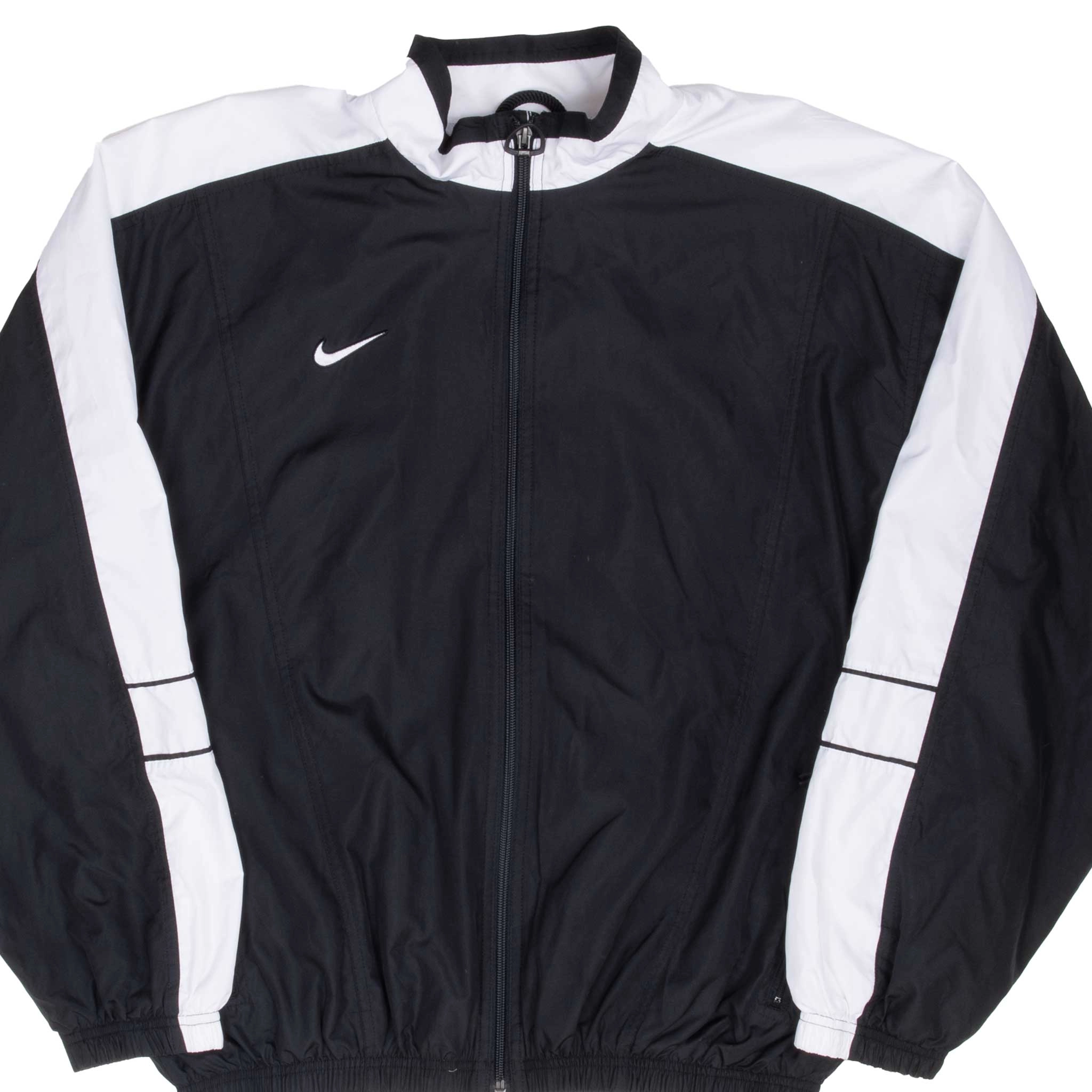 VINTAGE NIKE CLASSIC SWOOSH BLACK WINDBREAKER JACKET 2000S LARGE