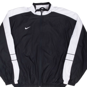 VINTAGE NIKE CLASSIC SWOOSH BLACK WINDBREAKER JACKET 2000S LARGE