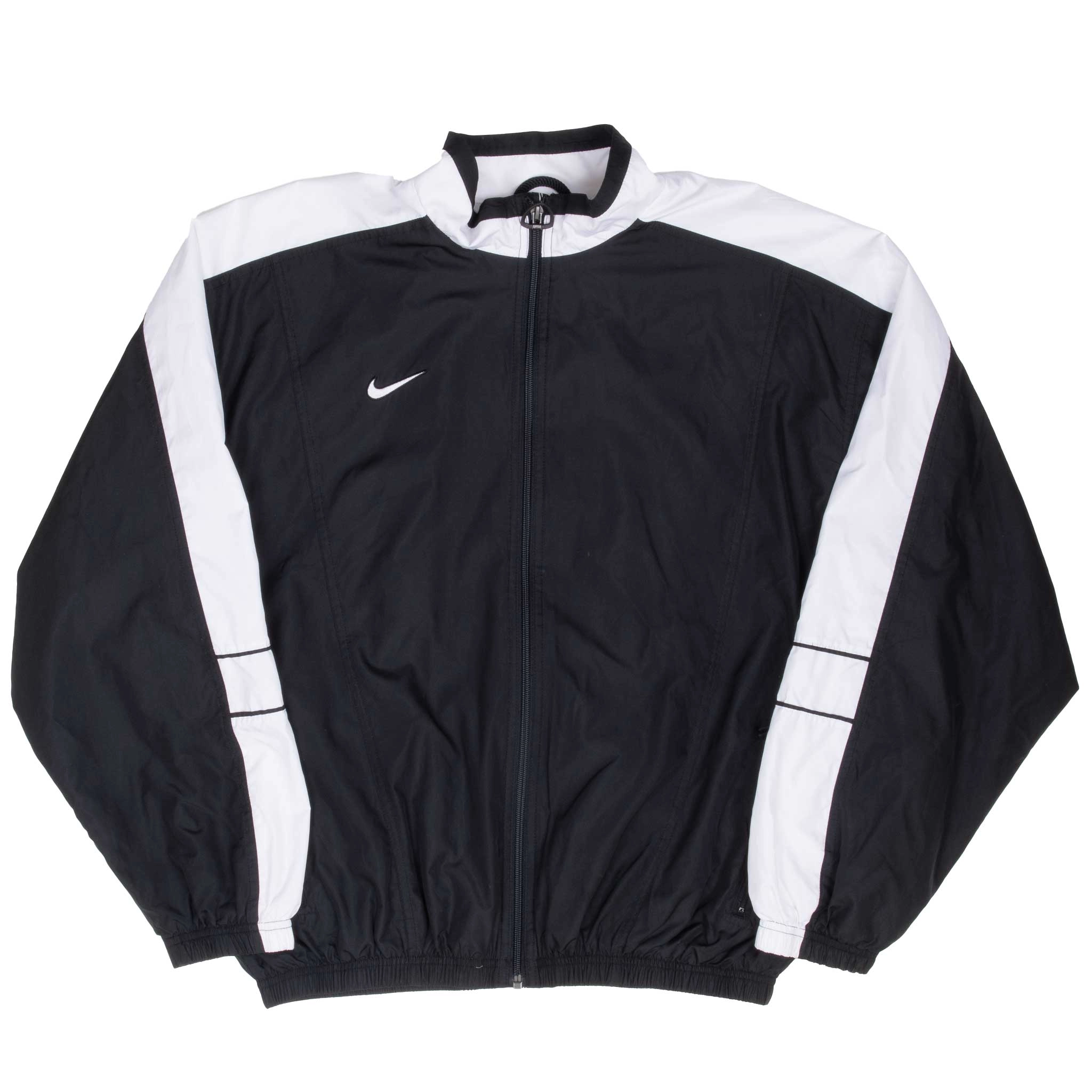 VINTAGE NIKE CLASSIC SWOOSH BLACK WINDBREAKER JACKET 2000S LARGE