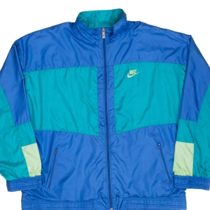 VINTAGE NIKE CLASSIC SWOOSH BLUE WINDBREAKER JACKET 1980S SIZE XL