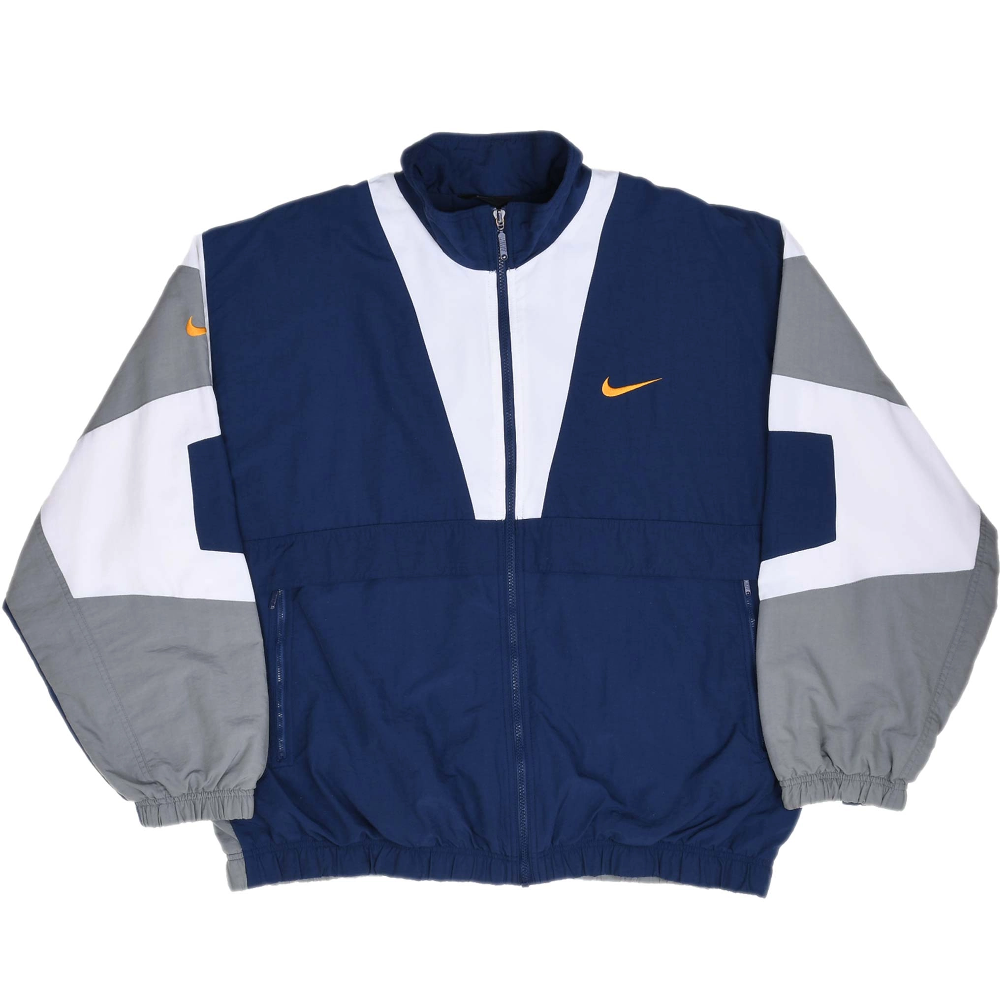 VINTAGE NIKE CLASSIC SWOOSH BLUE WINDBREAKER JACKET 1990S SIZE XL