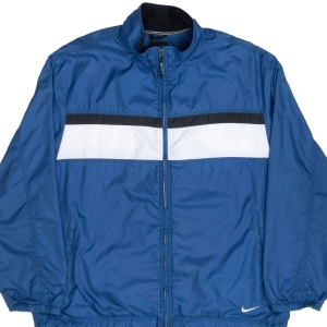 VINTAGE NIKE CLASSIC SWOOSH BLUE WINDBREAKER JACKET 1990S XL