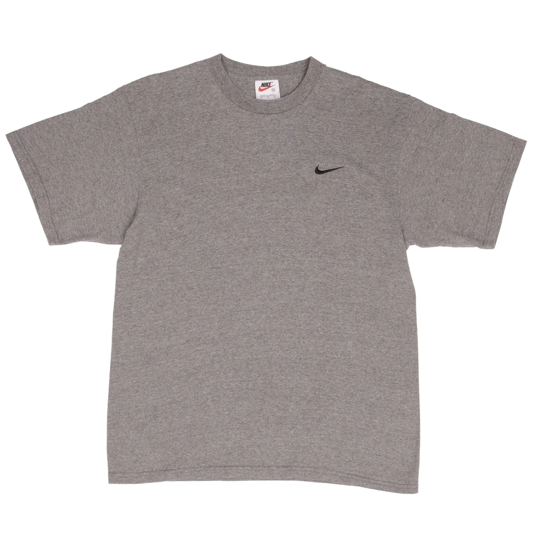 VINTAGE NIKE CLASSIC SWOOSH DARK GRAY TEE SHIRT 1990S SIZE MEDIUM