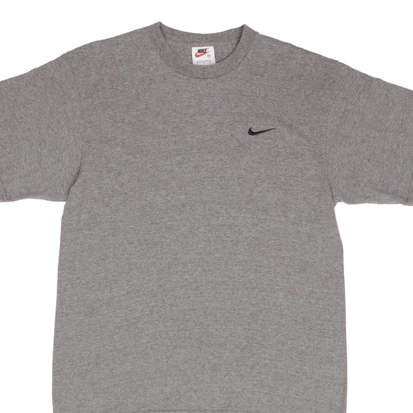 VINTAGE NIKE CLASSIC SWOOSH DARK GRAY TEE SHIRT 1990S SIZE MEDIUM