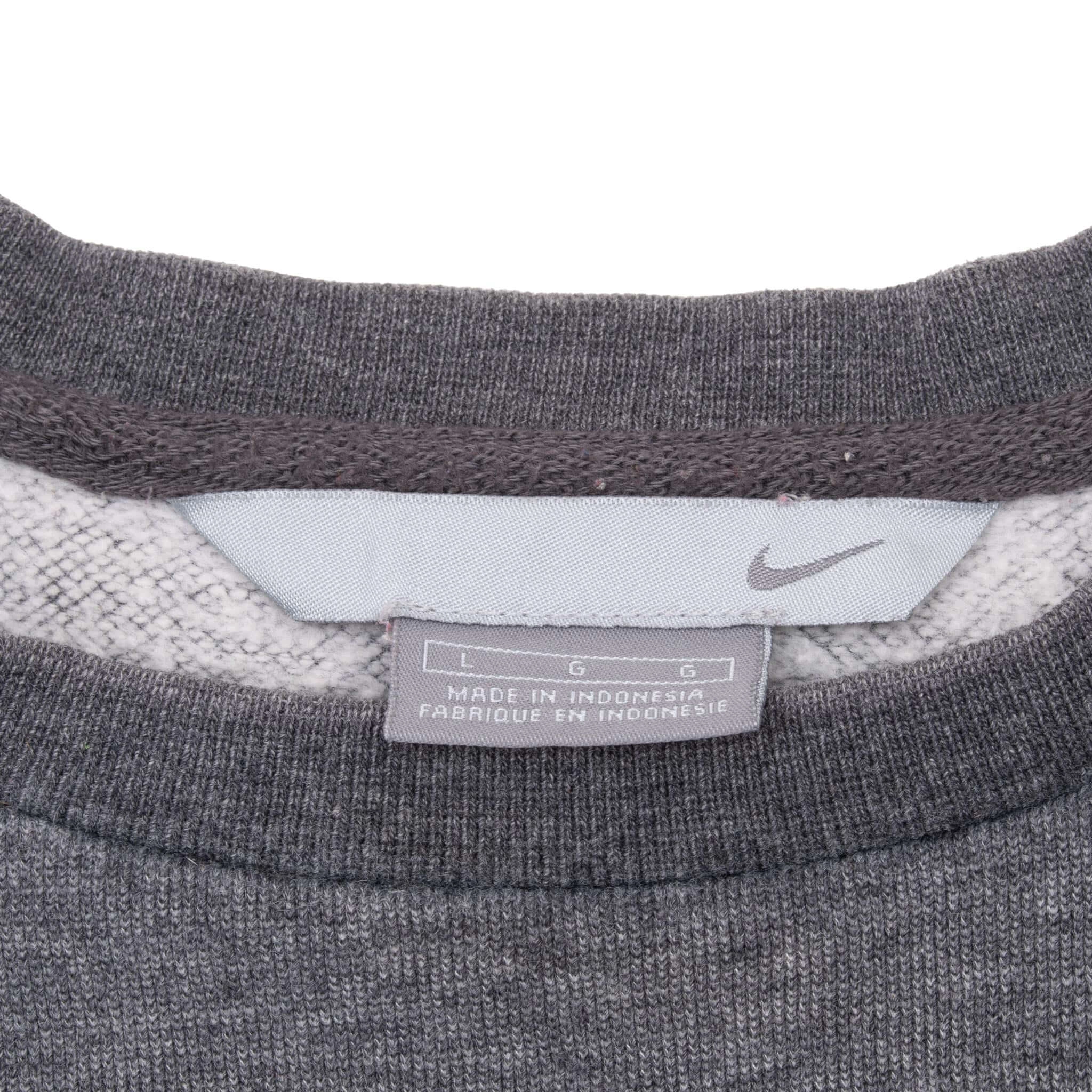 VINTAGE NIKE CLASSIC SWOOSH DARK GREY SWEATSHIRT 2000S LARGE