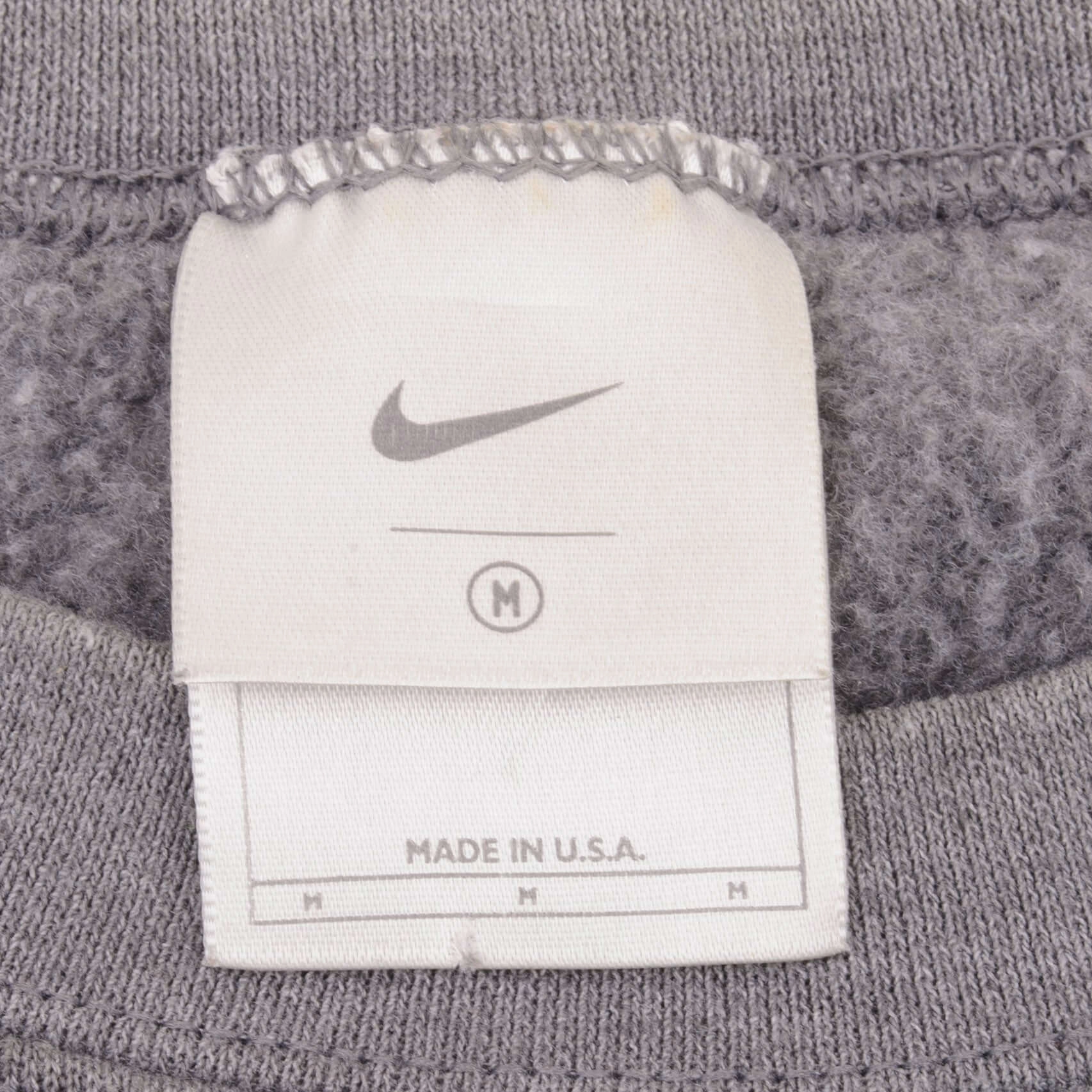 VINTAGE NIKE CLASSIC SWOOSH DARK GREY SWEATSHIRT 2000S SIZE MEDIUM MADE IN USA