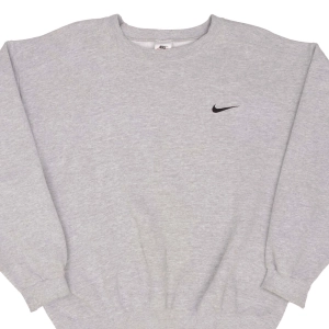 VINTAGE NIKE CLASSIC SWOOSH GRAY SWEATSHIRT 1990S SIZE MEDIUM