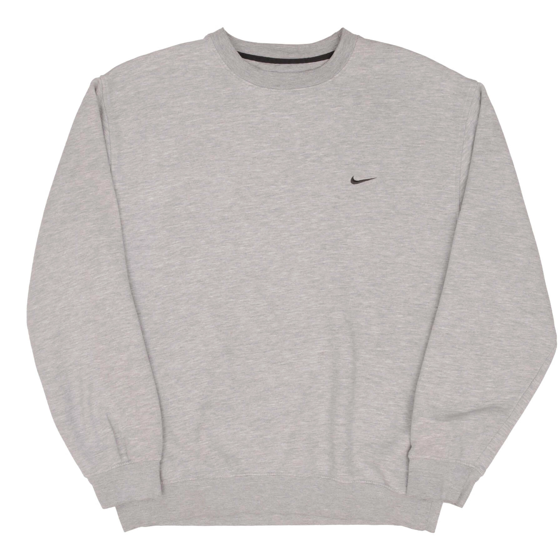 VINTAGE NIKE CLASSIC SWOOSH GRAY SWEATSHIRT 2000S SIZE LARGE