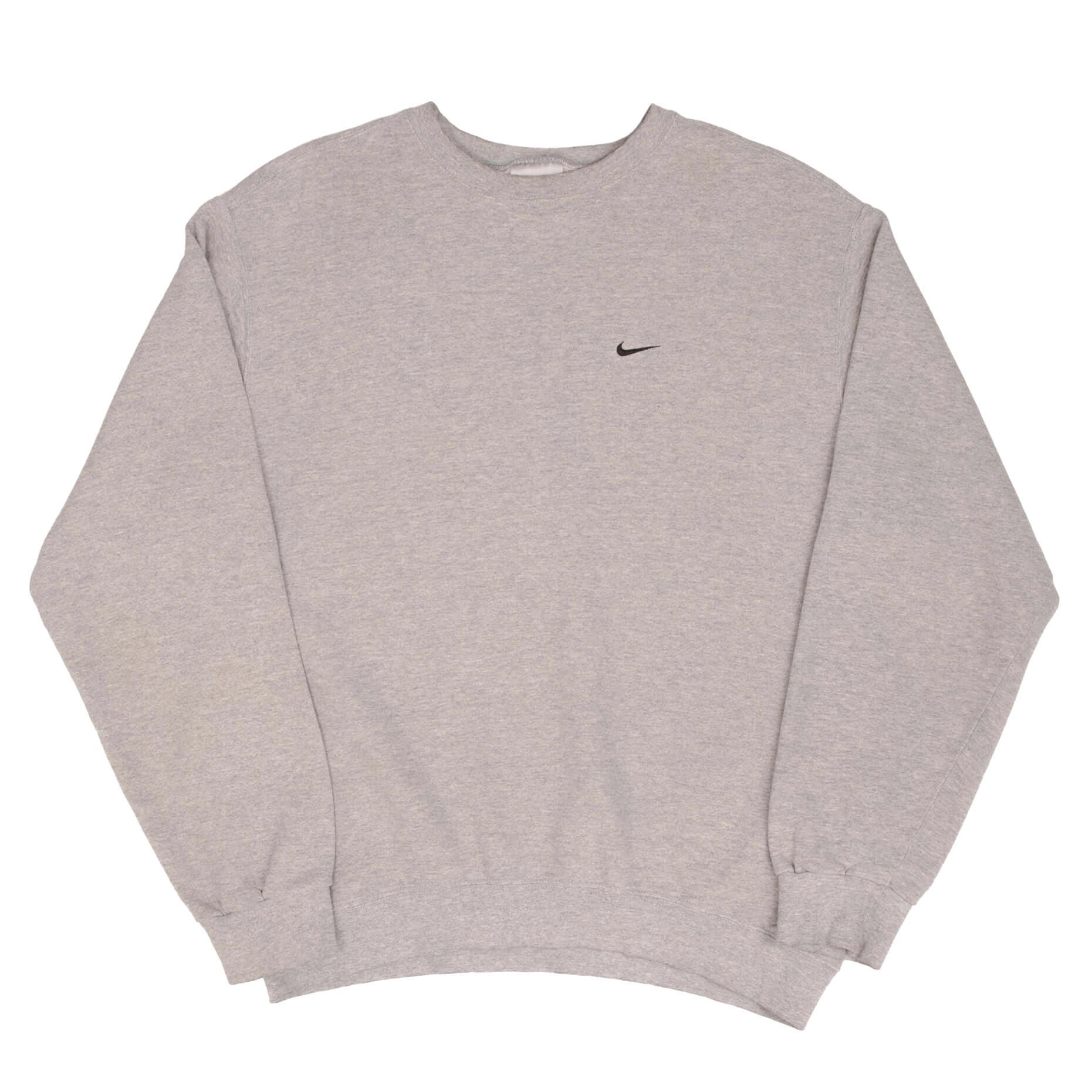 VINTAGE NIKE CLASSIC SWOOSH GRAY SWEATSHIRT 2000S SIZE MEDIUM
