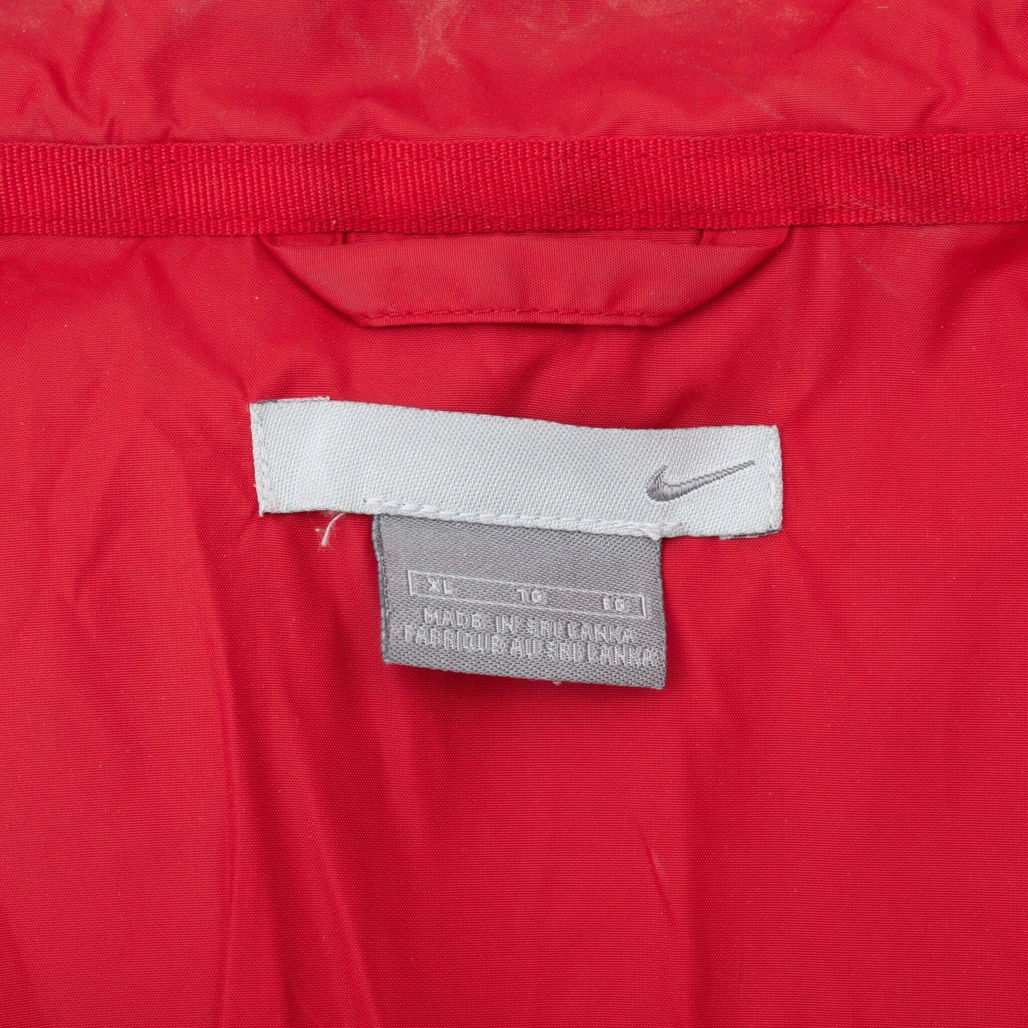 VINTAGE NIKE CLASSIC SWOOSH GREY & RED WINDBREAKER JACKET 2000S XL