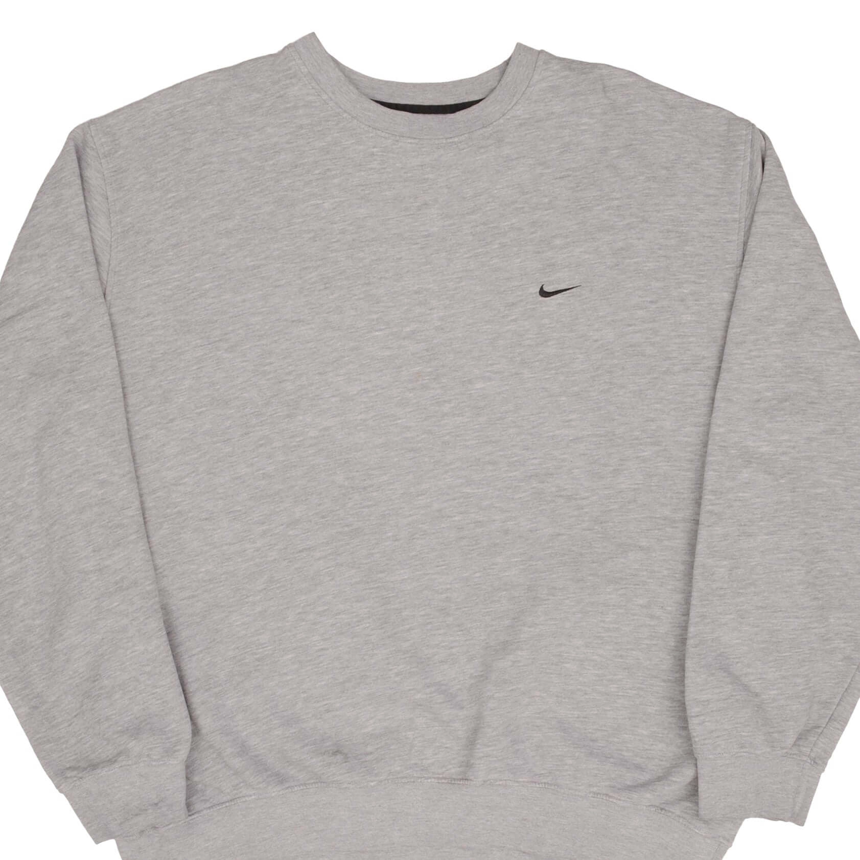 VINTAGE NIKE CLASSIC SWOOSH GREY SWEATSHIRT 2000S SIZE 2XL