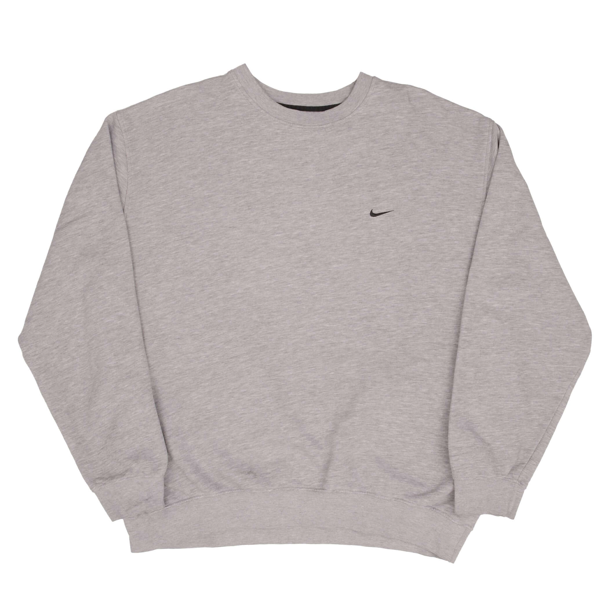 VINTAGE NIKE CLASSIC SWOOSH GREY SWEATSHIRT 2000S SIZE 2XL