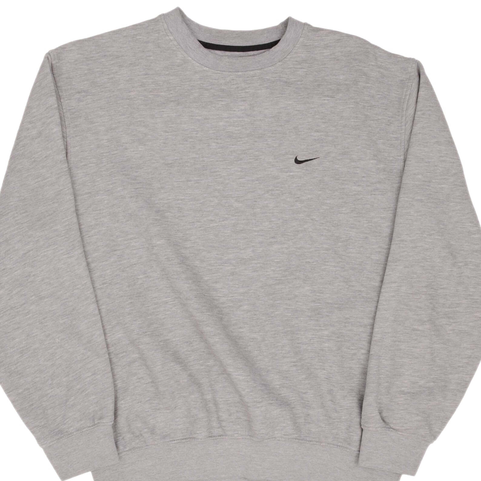 VINTAGE NIKE CLASSIC SWOOSH GREY SWEATSHIRT 2000S SIZE LARGE