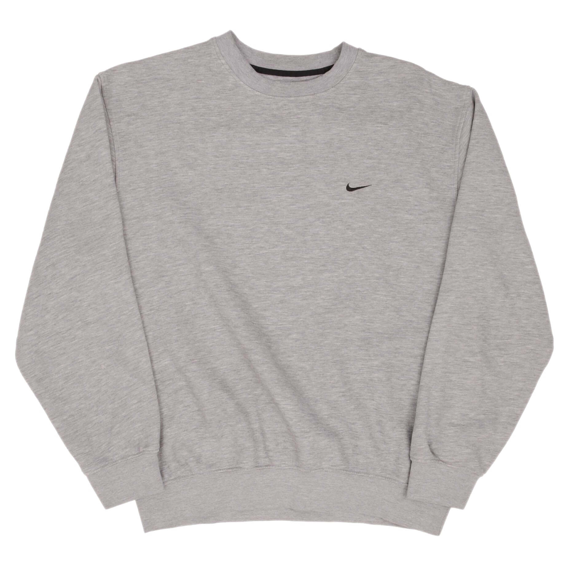 VINTAGE NIKE CLASSIC SWOOSH GREY SWEATSHIRT 2000S SIZE LARGE