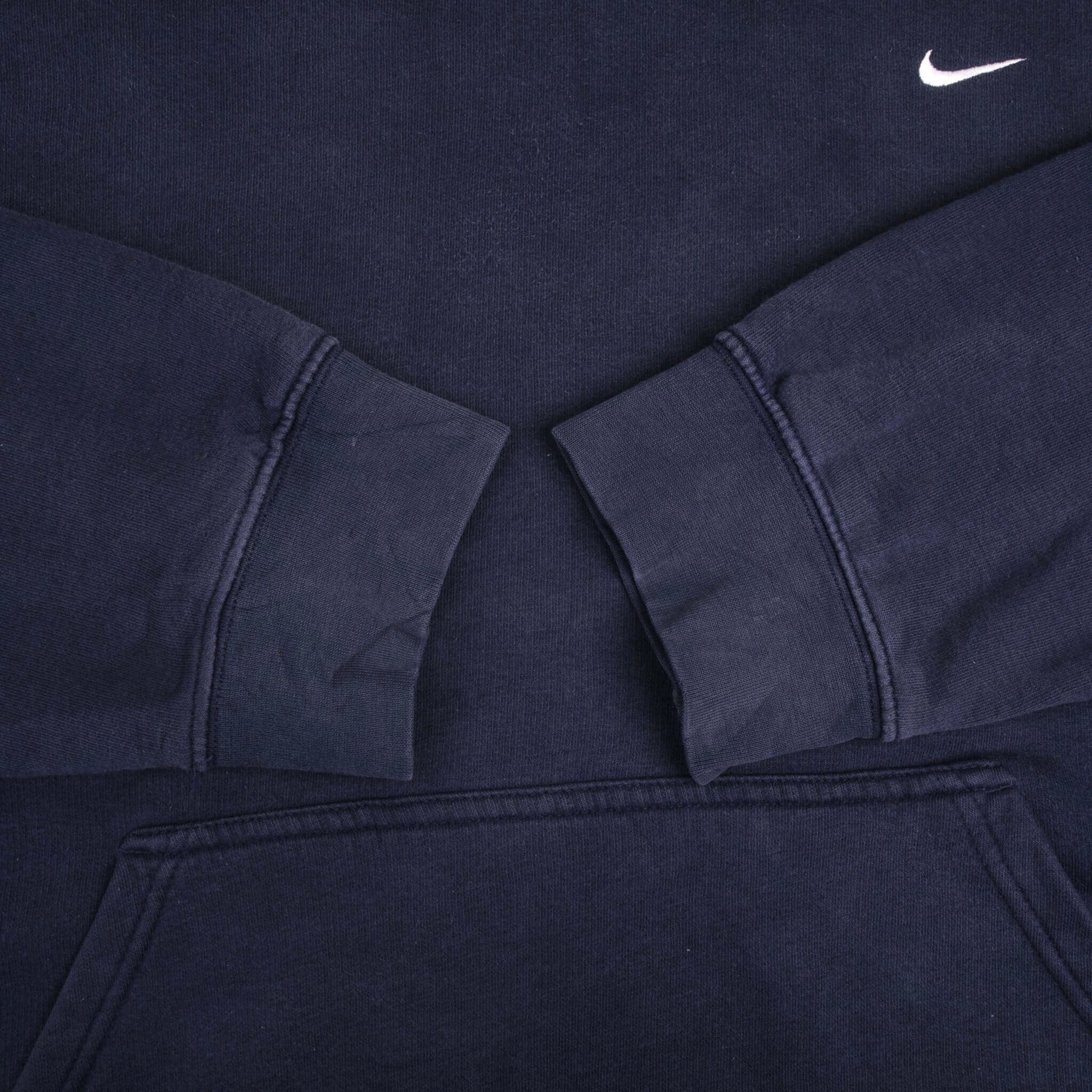 VINTAGE NIKE CLASSIC SWOOSH NAVY BLUE HOODIE SWEATSHIRT 2000S SIZE 2XL