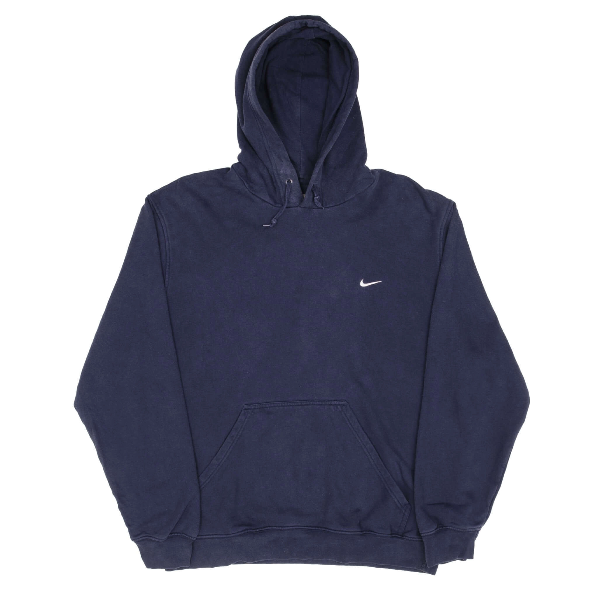 VINTAGE NIKE CLASSIC SWOOSH NAVY BLUE HOODIE SWEATSHIRT 2000S SIZE XL