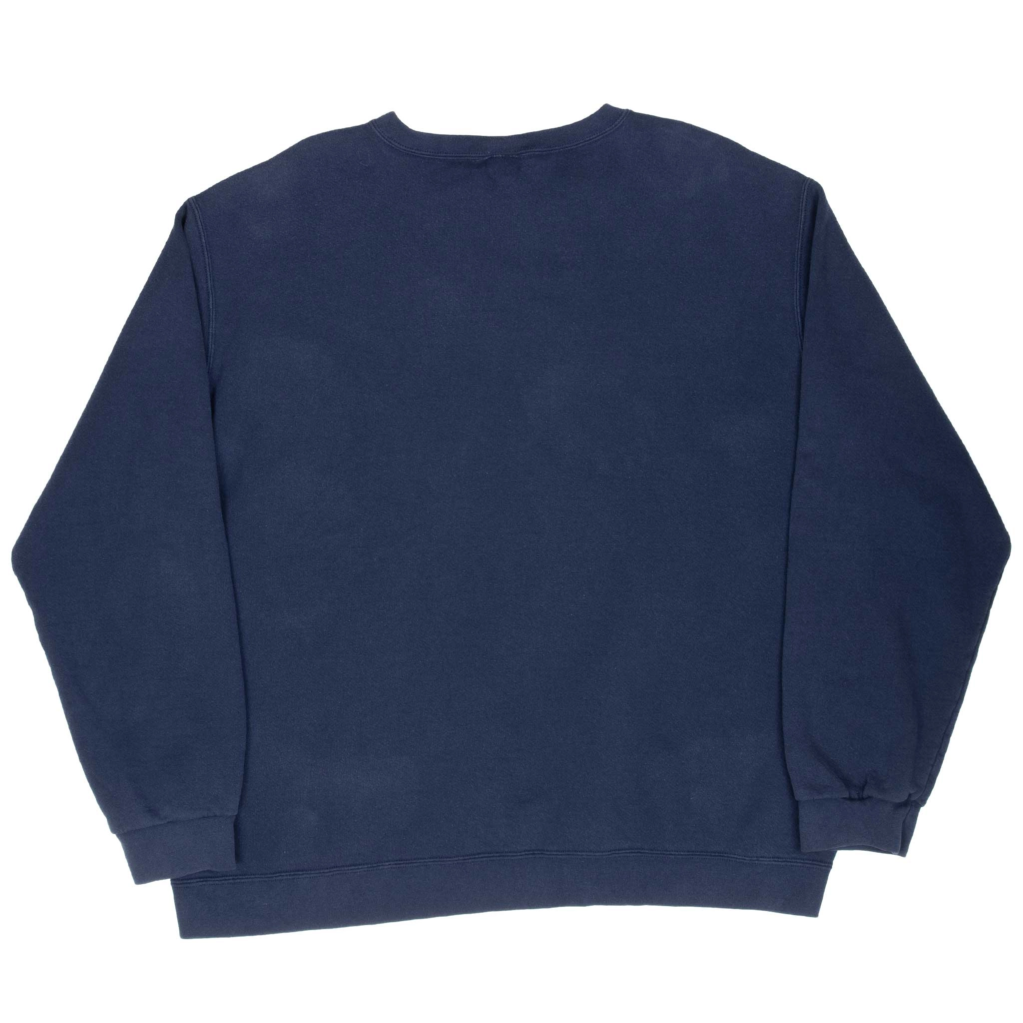 VINTAGE NIKE CLASSIC SWOOSH NAVY BLUE SWEATSHIRT 2000S 2XL