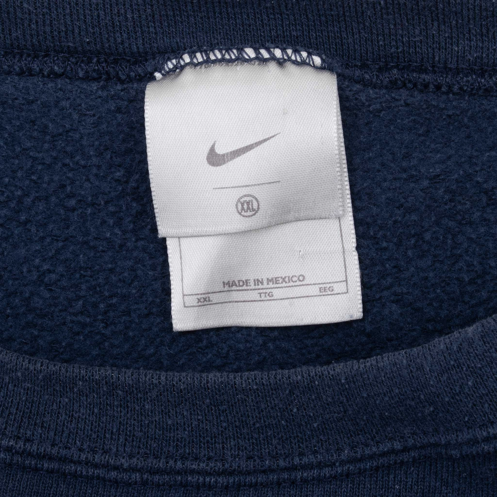VINTAGE NIKE CLASSIC SWOOSH NAVY BLUE SWEATSHIRT 2000S 2XL