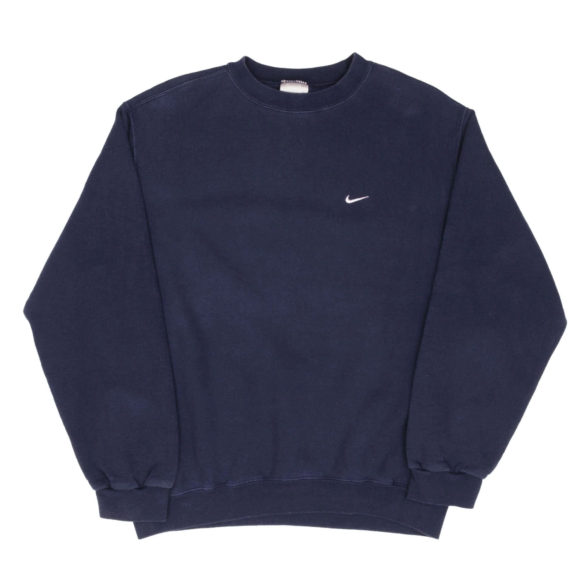 VINTAGE NIKE CLASSIC SWOOSH NAVY BLUE SWEATSHIRT 2000S SIZE MEDIUM