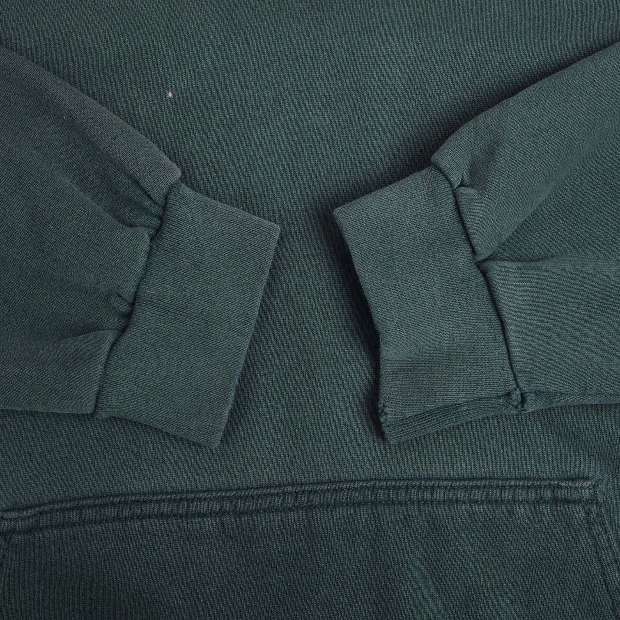 VINTAGE NIKE CLASSIC SWOOSH PINE GREEN HOODIE SWEATSHIRT 1990S LARGE MADE IN USA