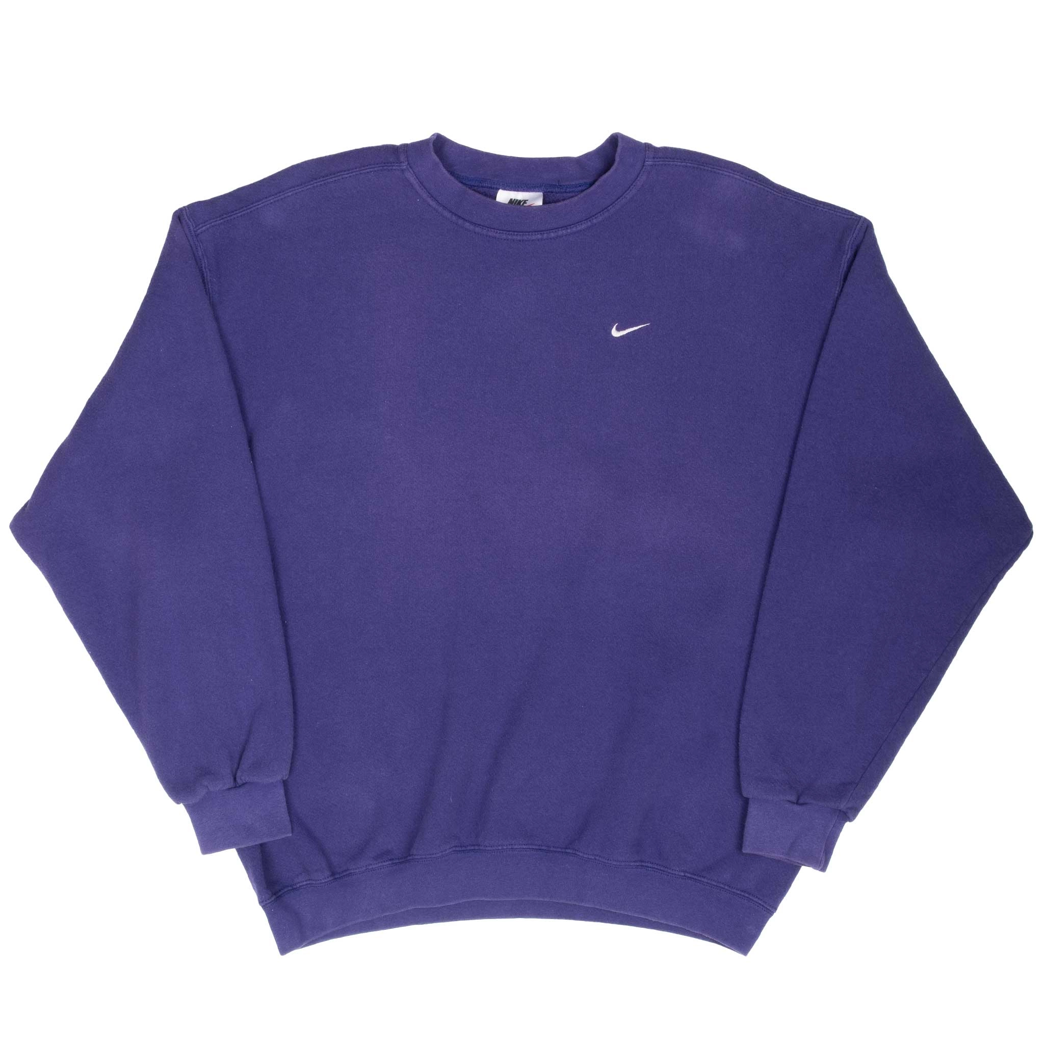 VINTAGE NIKE CLASSIC SWOOSH PURPLE SWEATSHIRT 1990S LARGE MADE IN USA