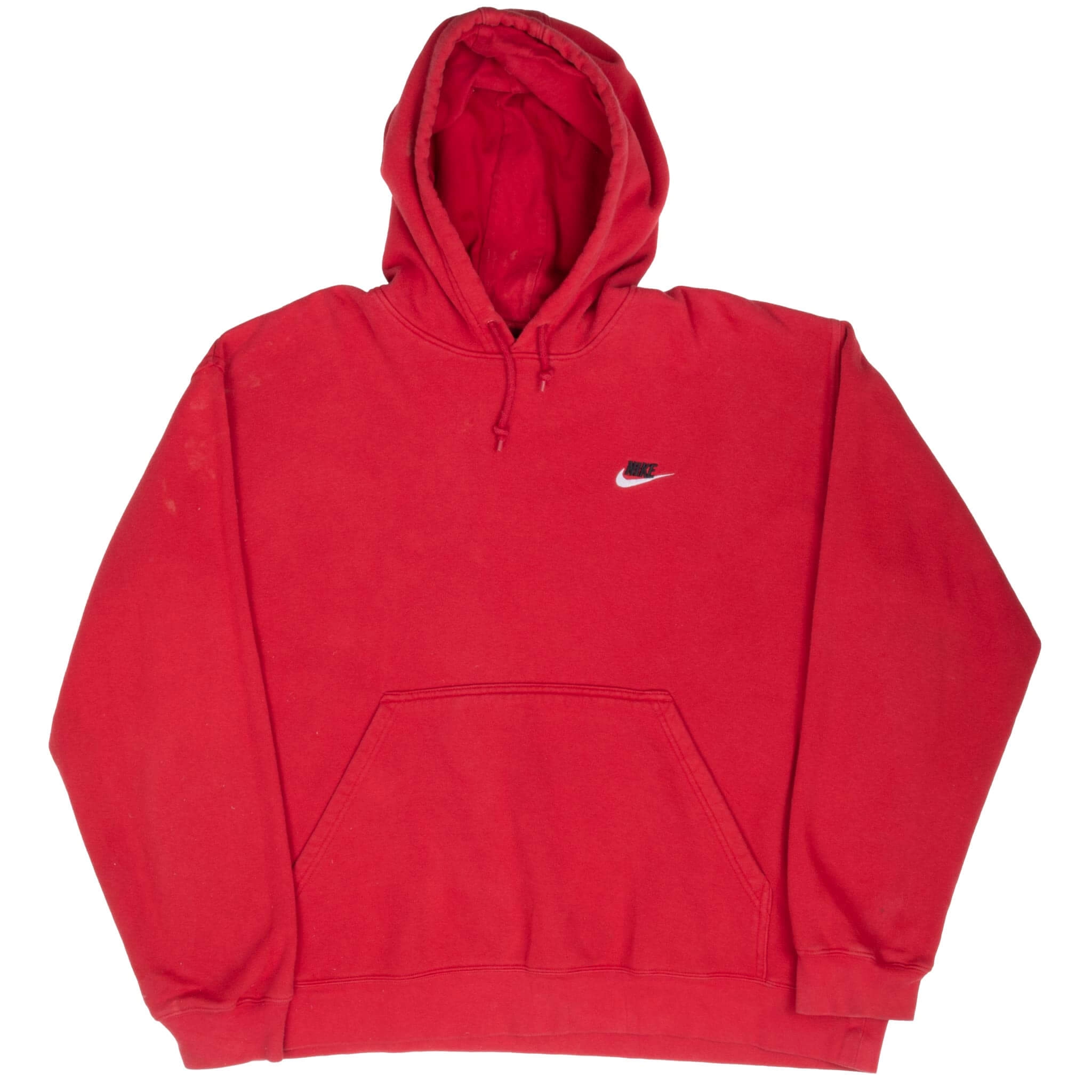 VINTAGE NIKE CLASSIC SWOOSH RED HOODIE SWEATSHIRT 2000S XL