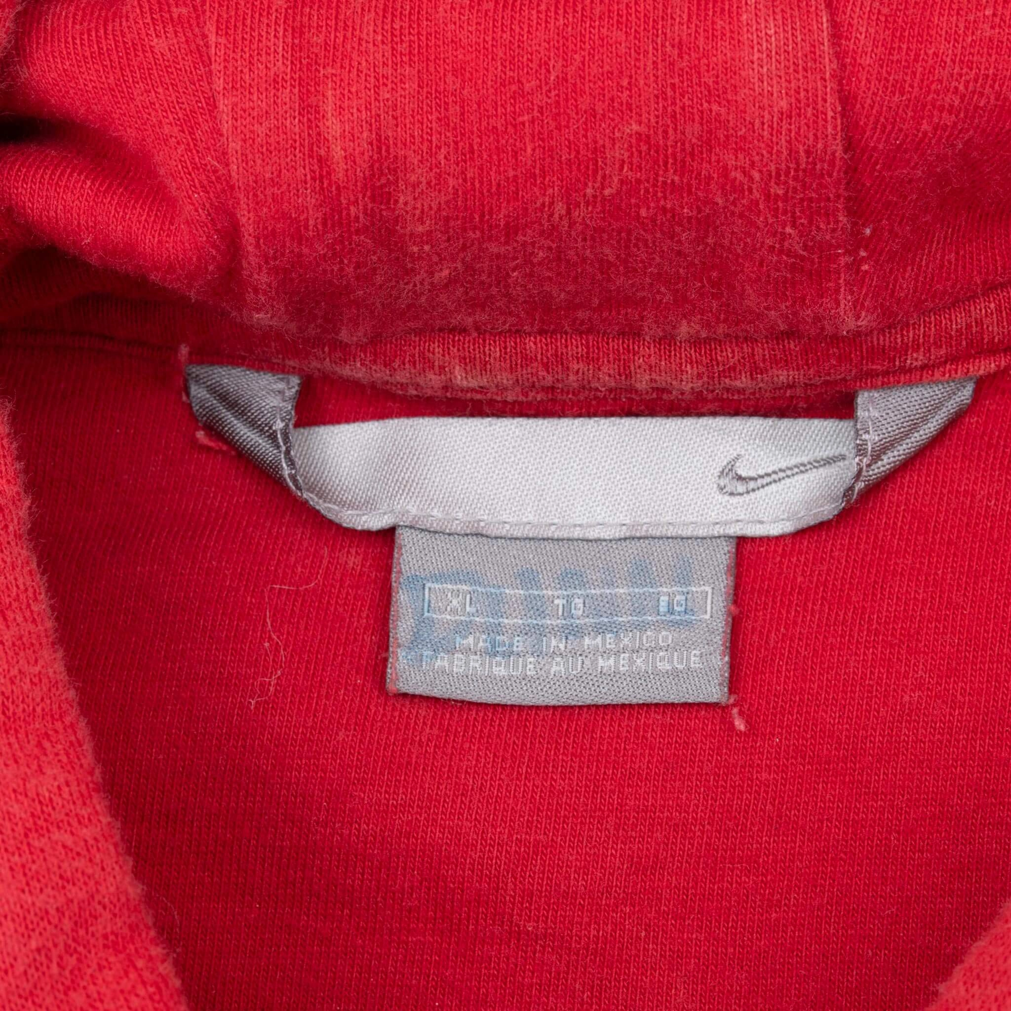 VINTAGE NIKE CLASSIC SWOOSH RED HOODIE SWEATSHIRT 2000S XL