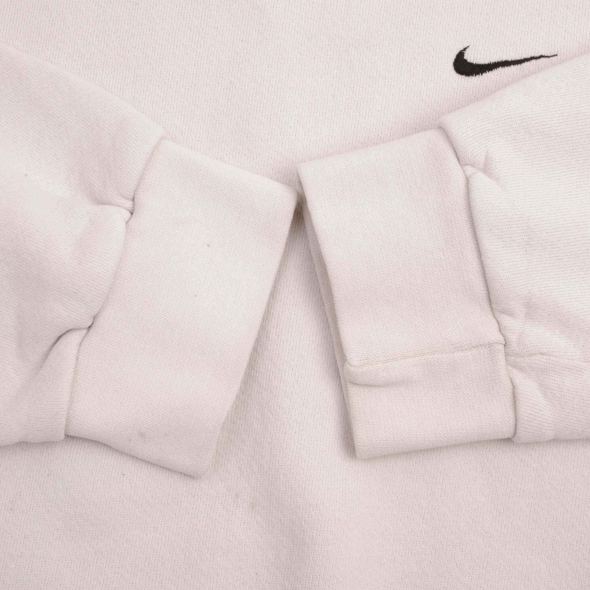 VINTAGE NIKE CLASSIC SWOOSH WHITE SWEATSHIRT 2000S SIZE MEDIUM