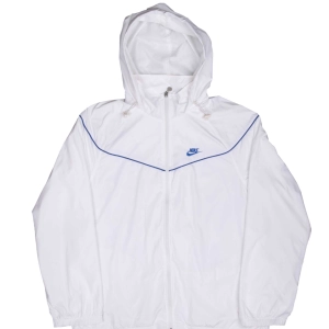 VINTAGE NIKE CLASSIC SWOOSH WHITE WINDBREAKER JACKET 2000S LARGE