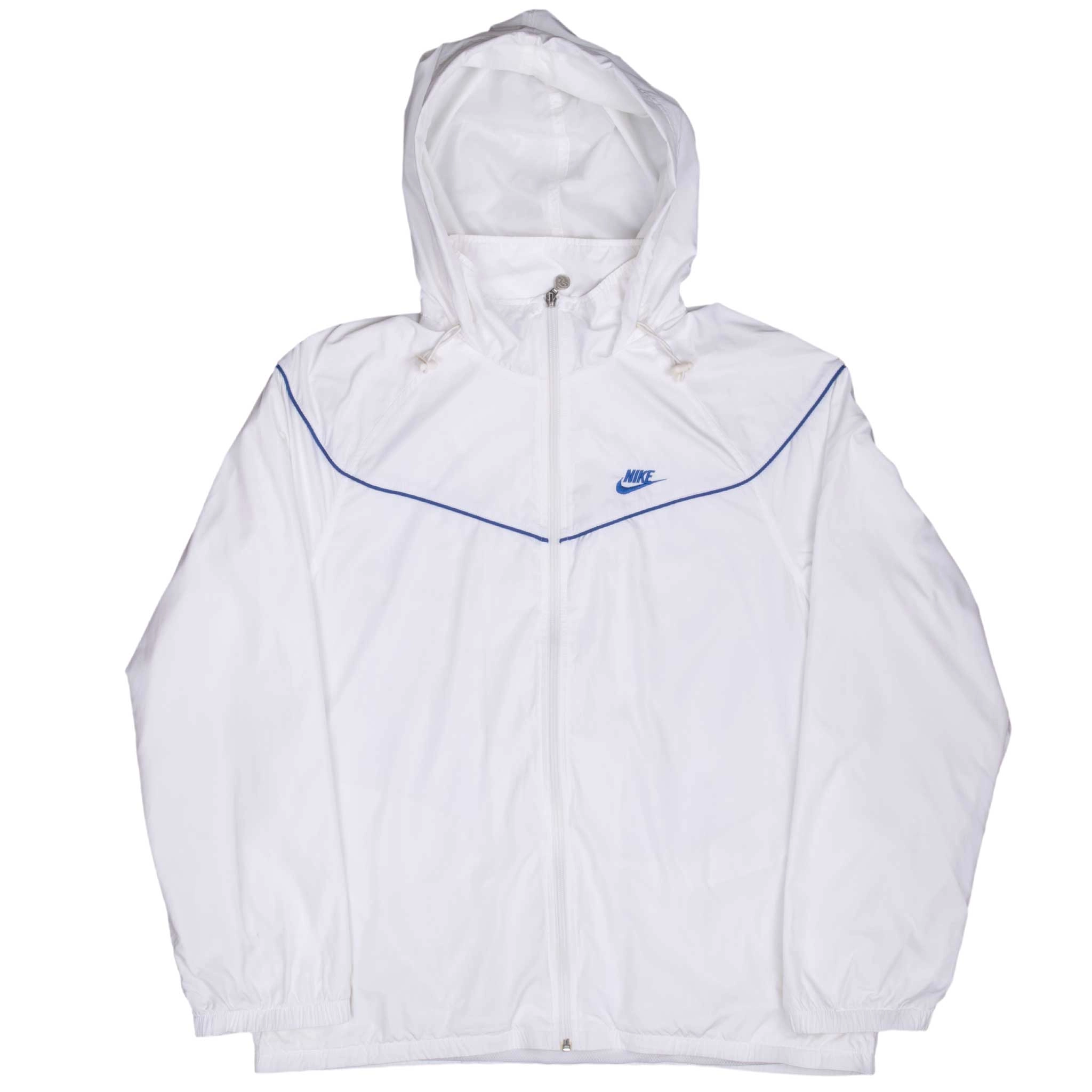 VINTAGE NIKE CLASSIC SWOOSH WHITE WINDBREAKER JACKET 2000S LARGE