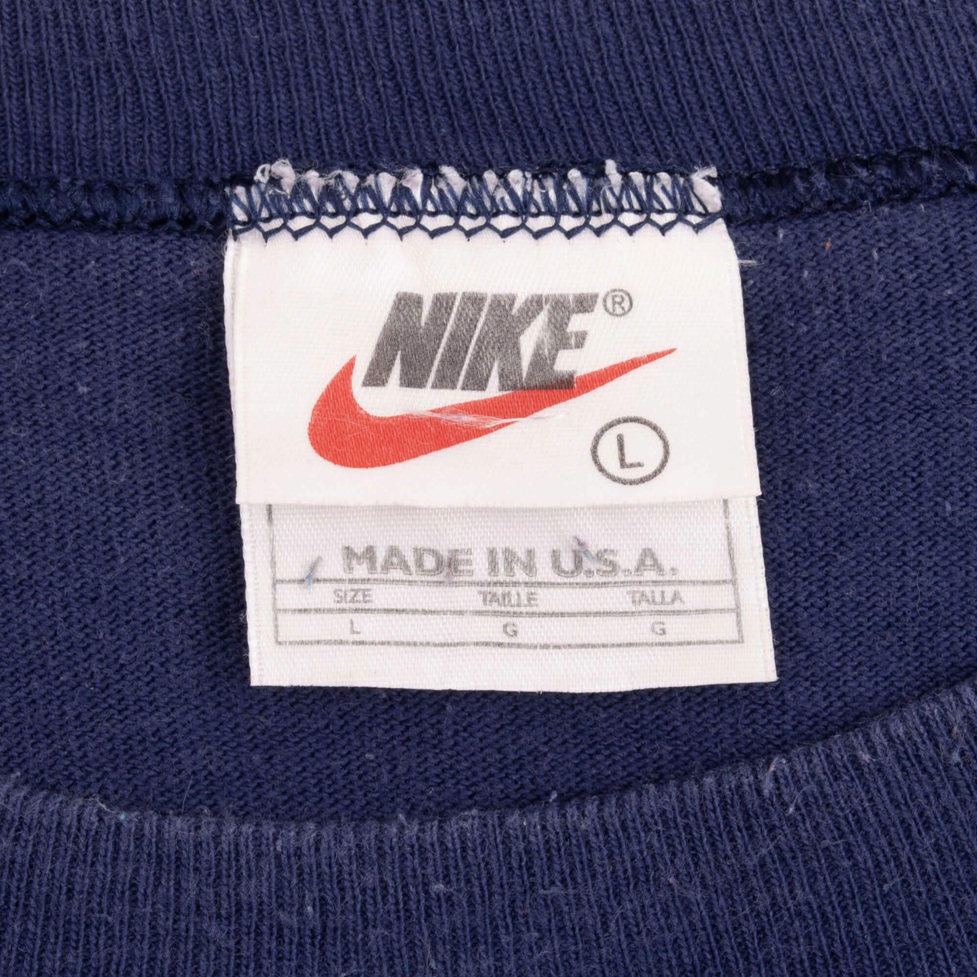 VINTAGE NIKE SWOOSH NAVY BLUE TANK TOP TEE SHIRT 1990S SIZE LARGE MADE IN USA