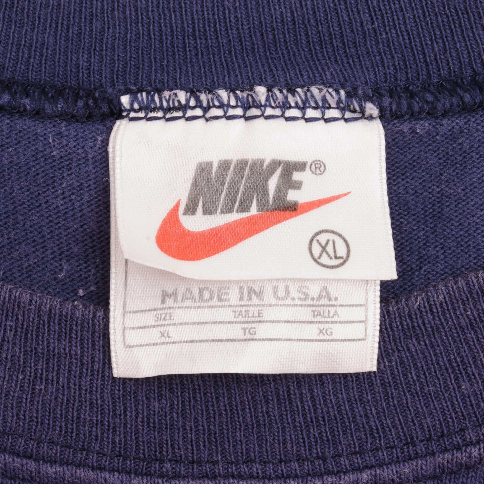 VINTAGE NIKE SWOOSH NAVY BLUE TANK TOP TEE SHIRT 1990S SIZE XL MADE IN USA