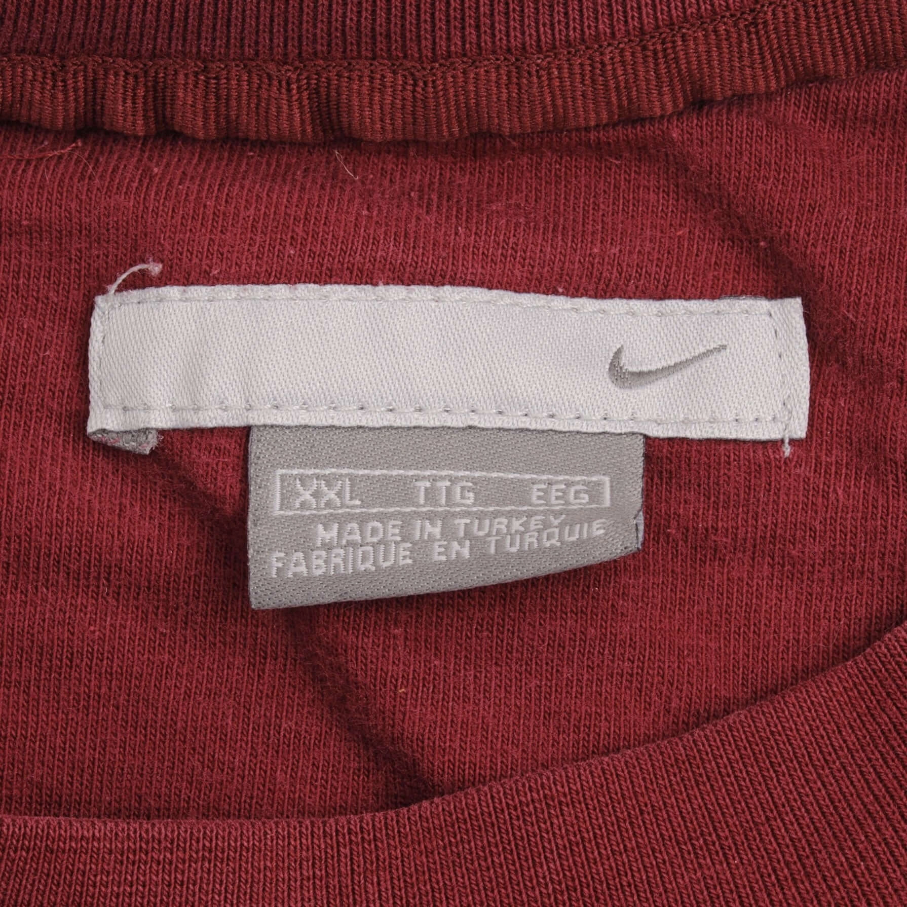 VINTAGE RED BURGUNDY NIKE CLASSIC SWOOSH SWEATSHIRT 2000S SIZE 2XL